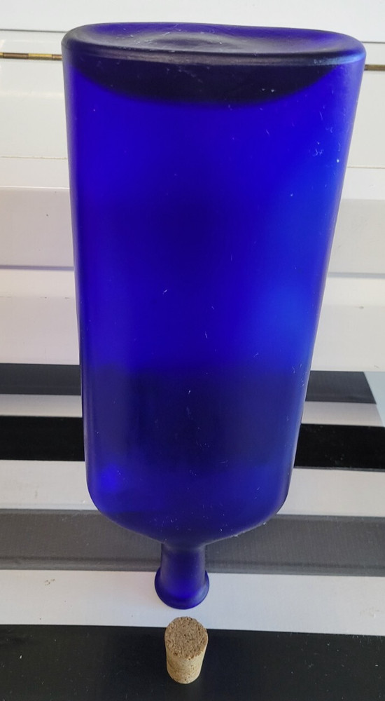 COBALT BLUE SLIM BOTTLE SOLID DESIGN 12 INCHES HOLDS 36 OZS