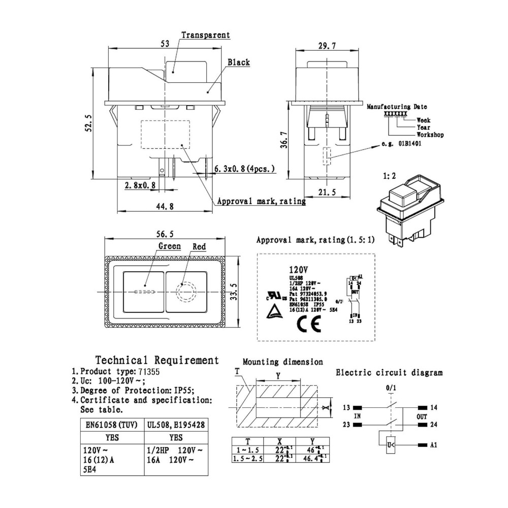 Magnetic On/Off Switch for Power Tools - 120V Push Button Safety Solution