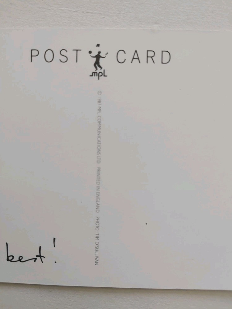 PAUL MCCARTNEY ORIGINAL 1987 MPL PROMO POSTCARD