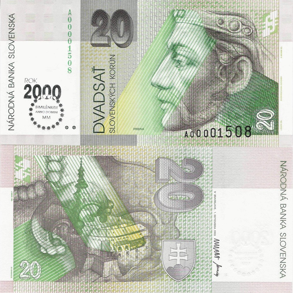 Slovakia 2000 - 20 korun - Pick 34 UNC Commemorative