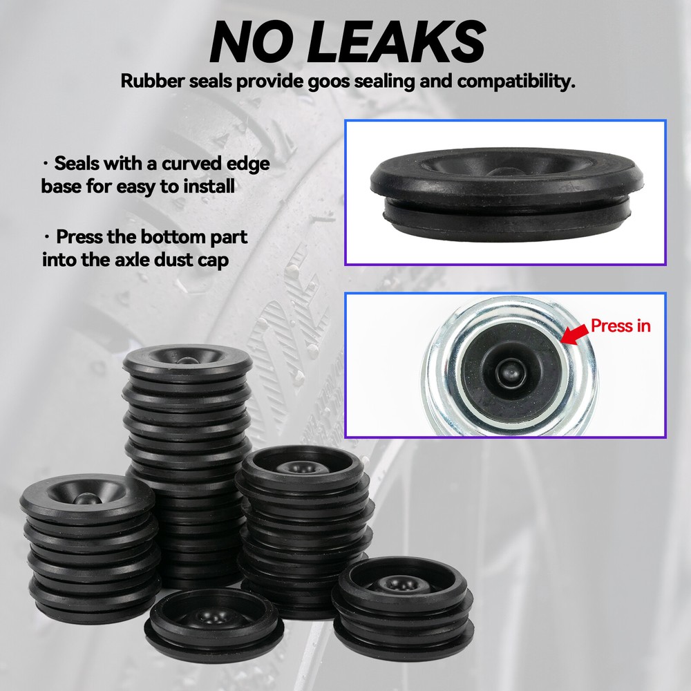 20Pcs Rubber Grease Plugs Hub Dust Caps for Trailer Axle Wheel Hub Bearings NEW