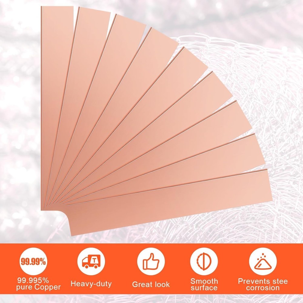 10 Pcs Pure Copper Anode Sheets 99.995% for Electroplating and Industrial Use