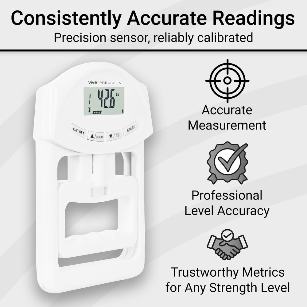 Grip Strength Tester - Hand Grip Dynamometer - Handheld Digital Grip Measurem...
