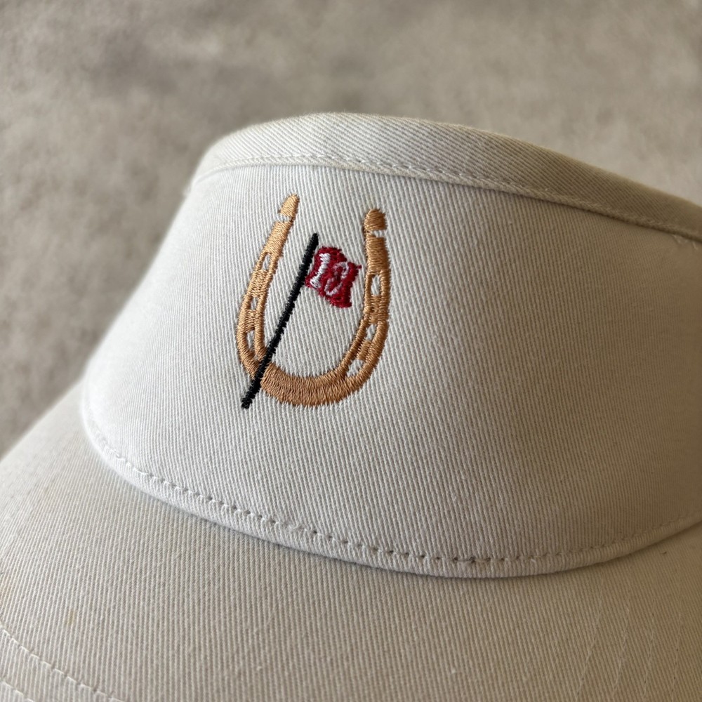 AHEAD Vintage Golf Visor Hat Tan Beige Adjustable
