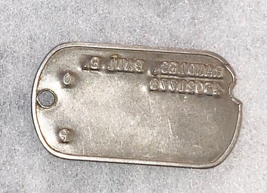 Post-WWII Paul Randles Single Dog Tag