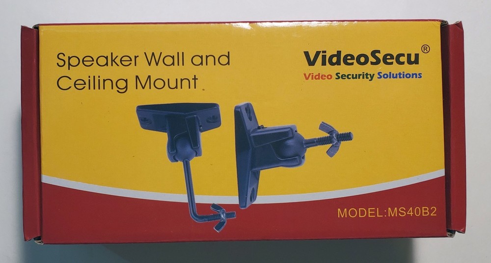 VideoSecu Mount MS40B2 Wall & Ceiling Speaker Mounts Black Pair
