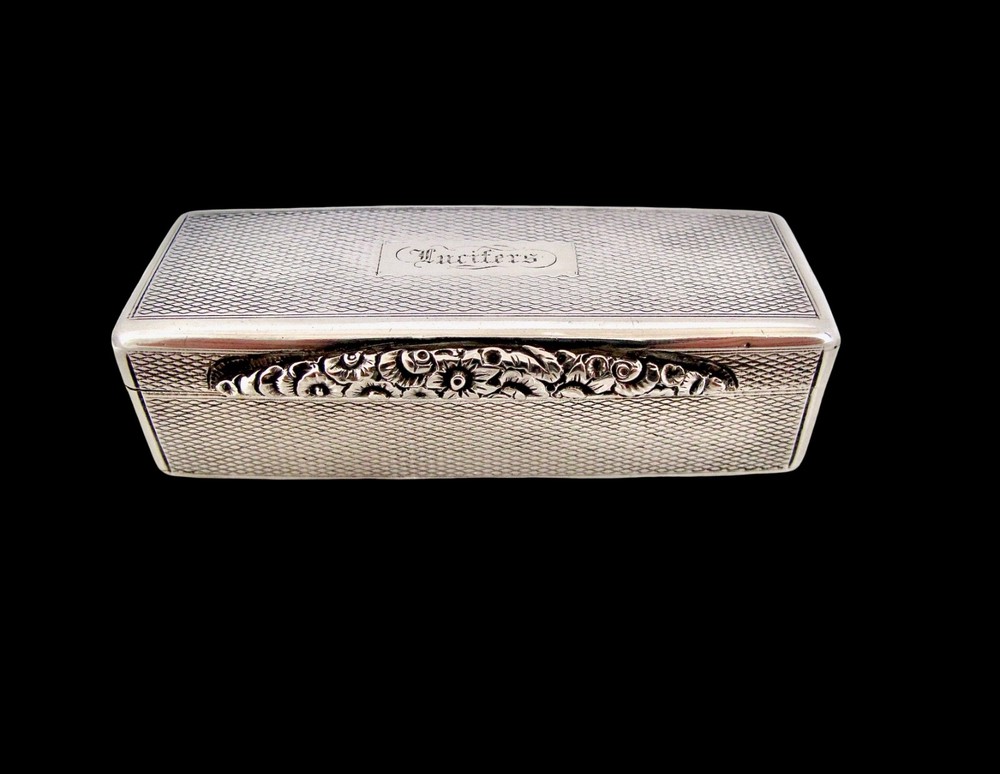 George III silver rectangular snuff box ‘Lucifers' John Shaw Birmingham 1819