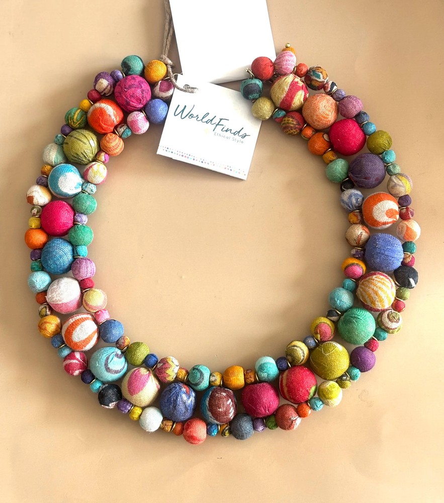 Kantha Traced Collar Necklace