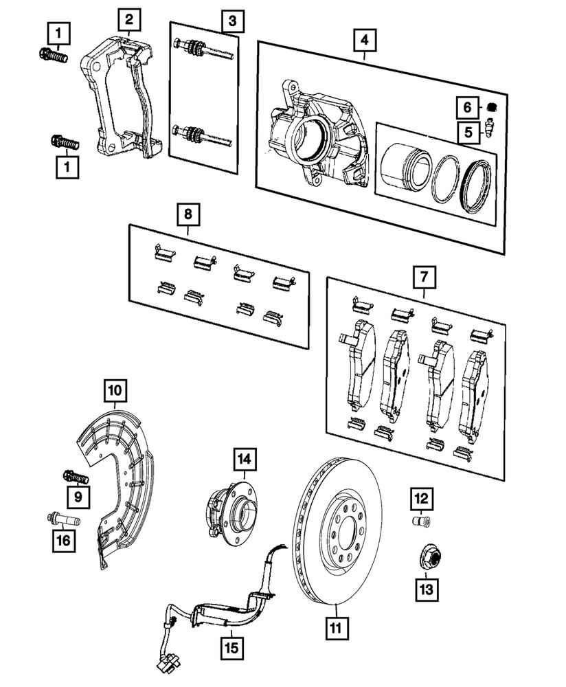 Genuine Mopar Disc Brake Pad Spring Kit 68346904AA