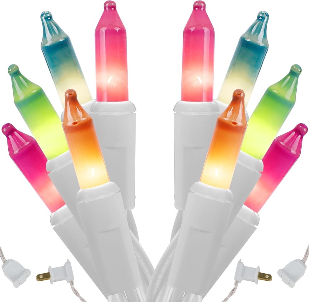 Easter String Lights, Christmas Lights, White Wire Mini Pastel