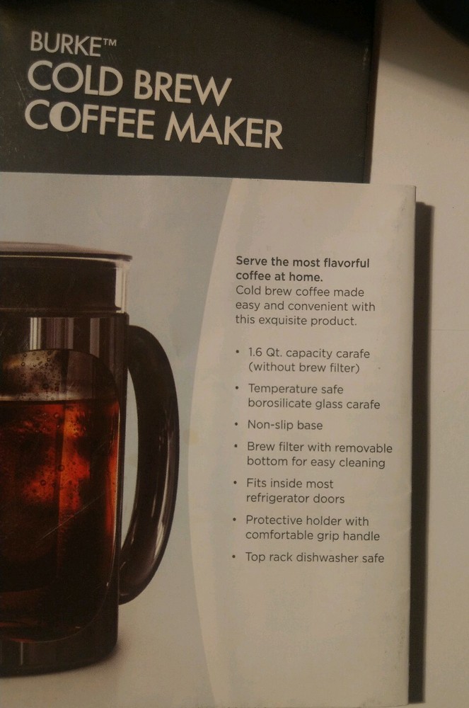 EUC PRIMULA Cold Brew Coffee Maker + Brew Filter - 1.6 Quarts