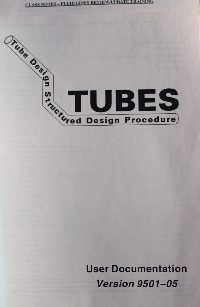 1995 Caterpillar Inc. Tubes Tube Design Structured Design User Doc. Computer
