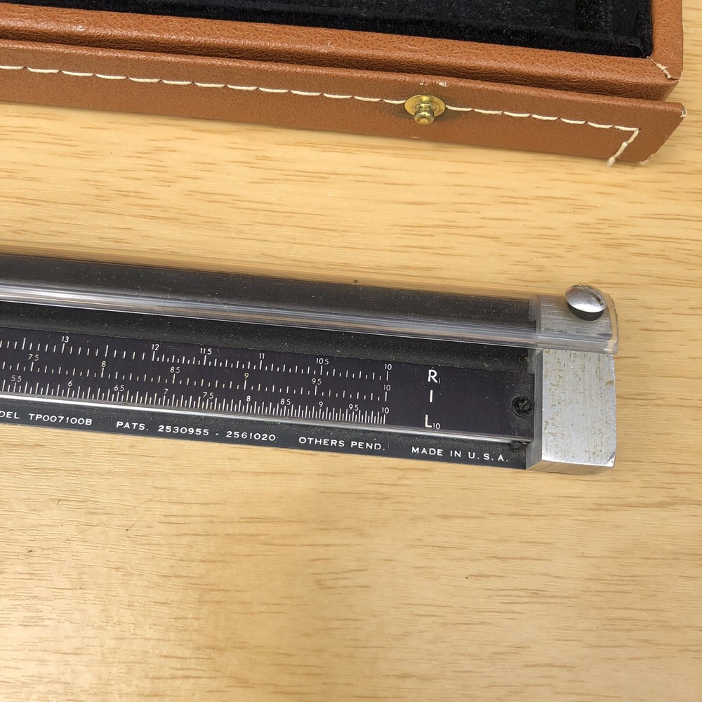 Vintage Gerber Variable Scale Engineering Slide Rule Model TP007100B With Case