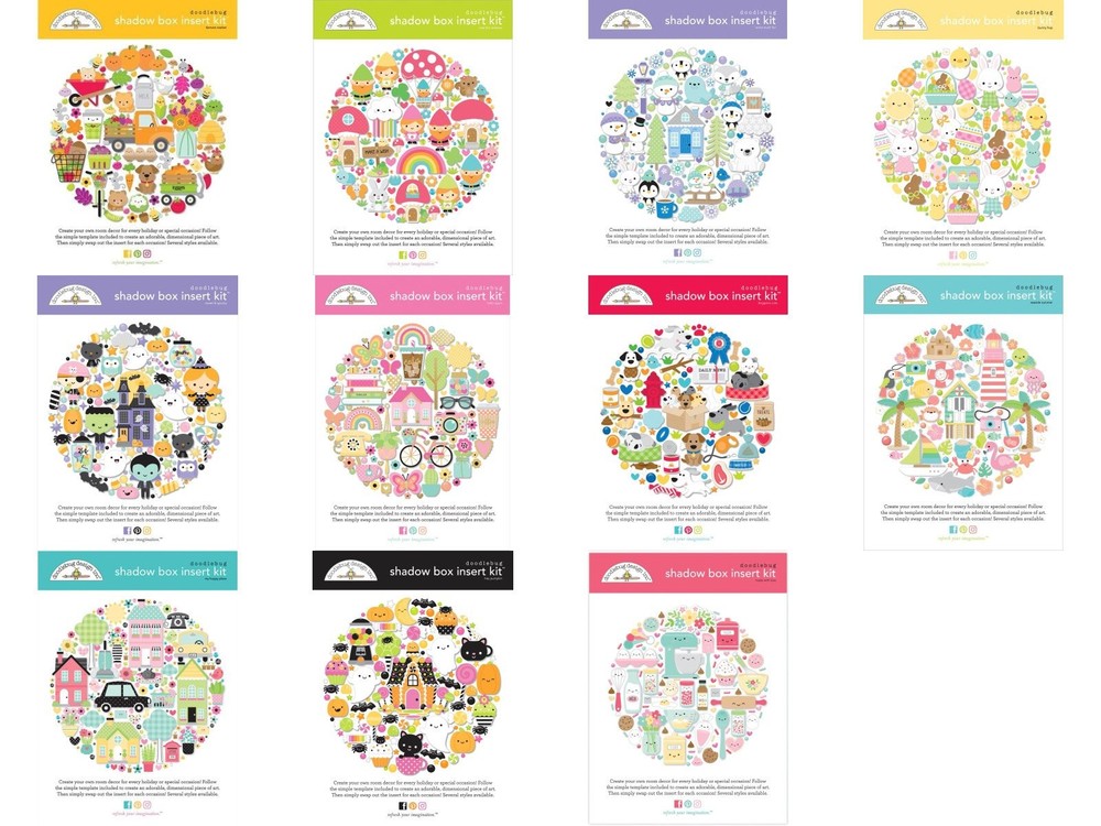 Doodlebug Design Shadow Box Insert Kit **CHOOSE DESIGN **