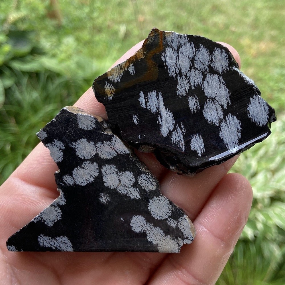 Beautiful Snowflake Obsidian Slabs 1.89