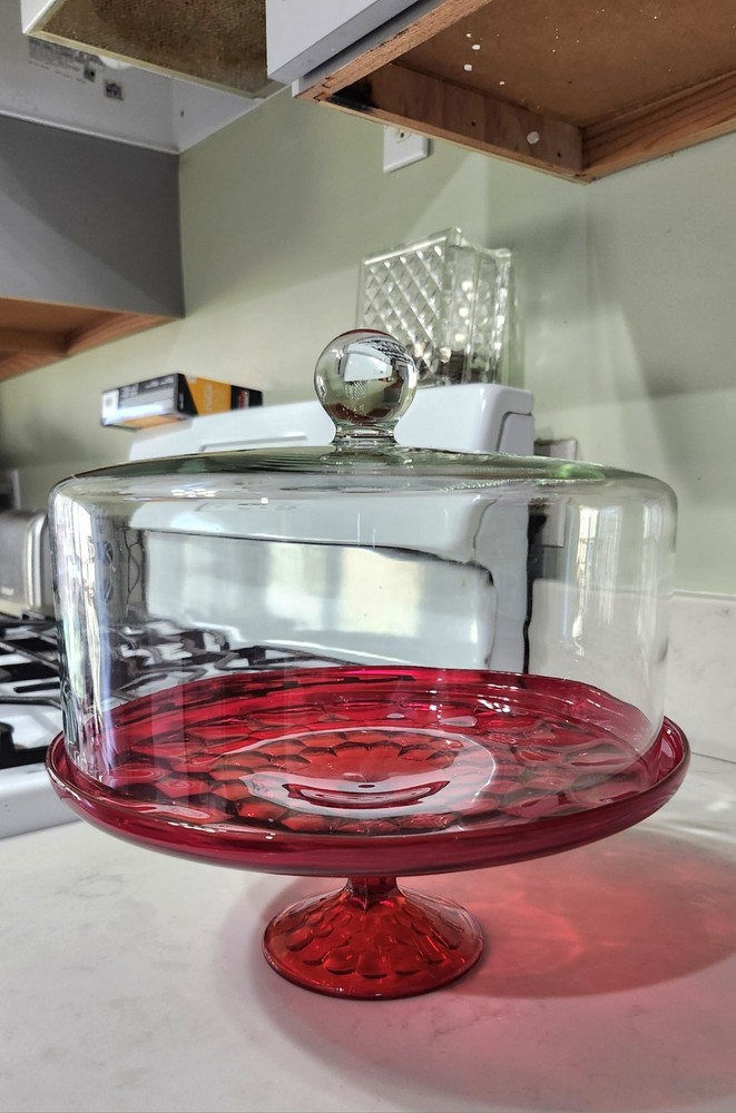 Vintage Viking Ruby Red Georgia Cake Stand Plate