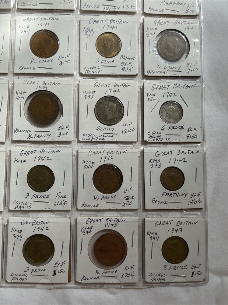 Great Britain 1940-1943 Mixed Coins