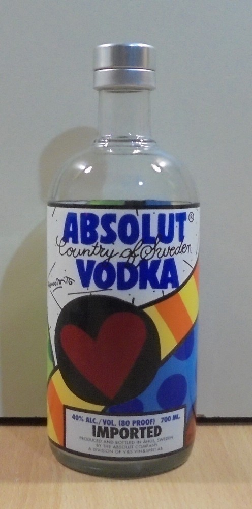 ABSOLUT VODKA LIMITED EDITION BOTTLE 700ML EMPTY DESIGNED BY ROMERO BRITTO