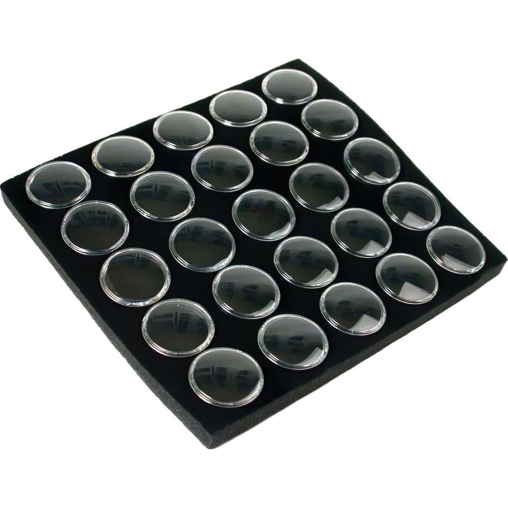 25 Black Gem Jars Display & Stackable Tray