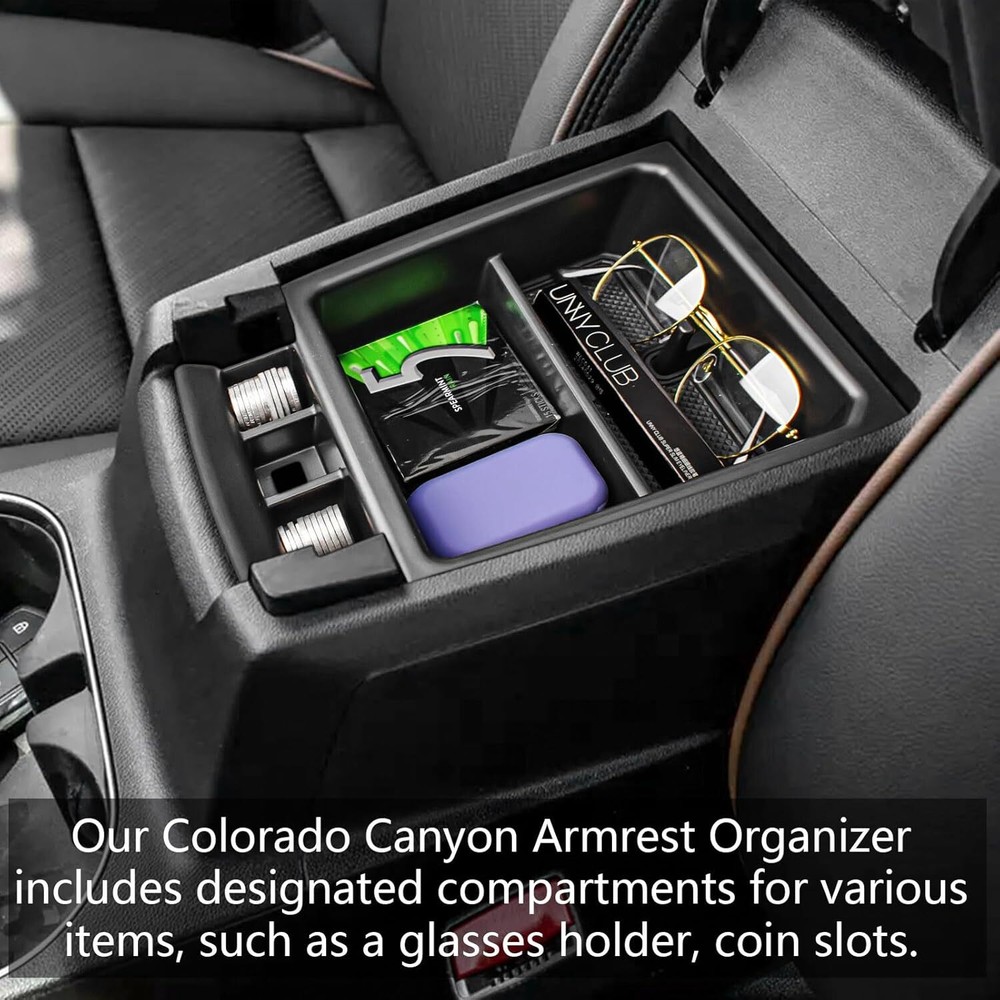 For 2023-2025 GMC Canyon Cab Console Armrest Storage Box Organizer Accessory