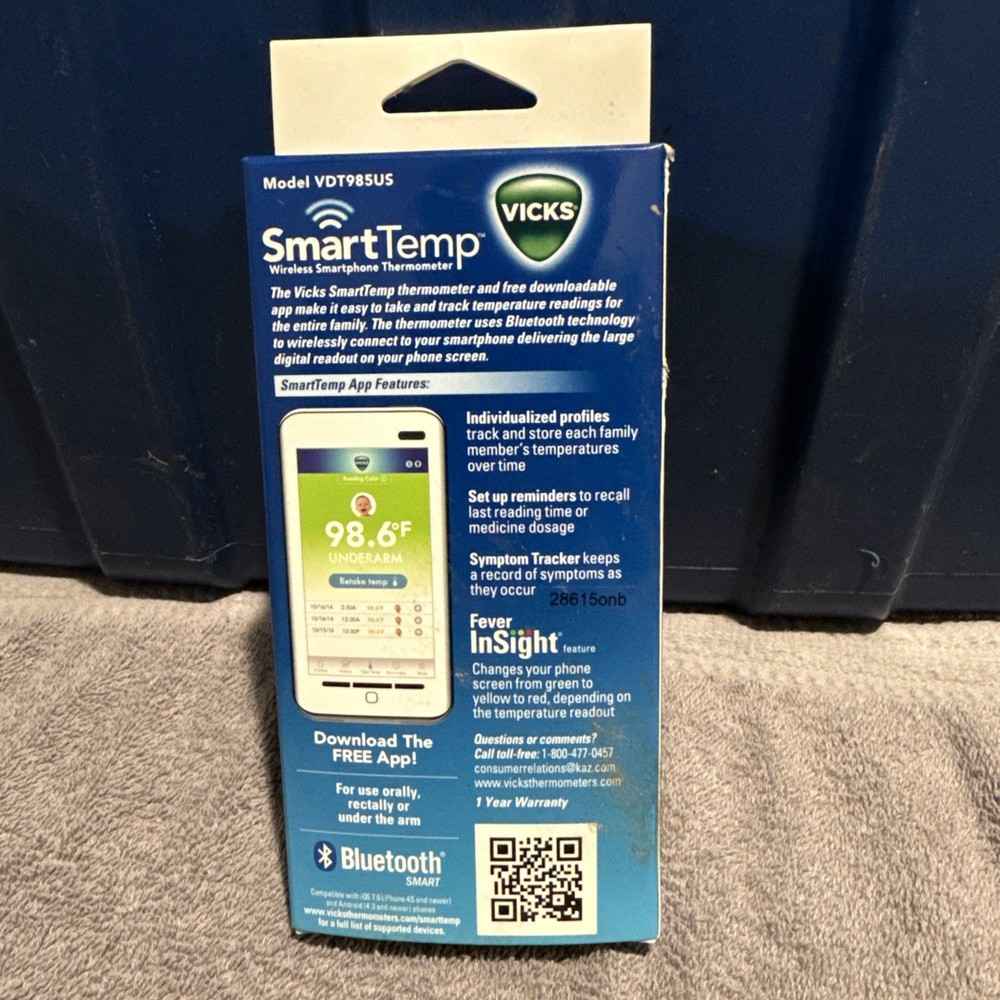 VICKS - SMART TEMP - BLUETOOTH WIRELESS SMARTPHONE THERMOMETER