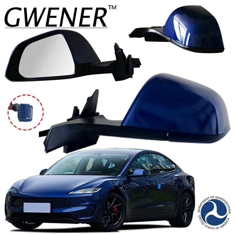 2022-2024 Tesla Model 3 Side Mirror Heated Blue Left