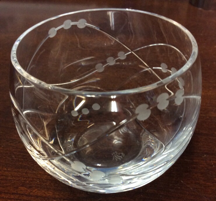 Etched Crystal Cup Glass With Geometric Design KitchenGnu