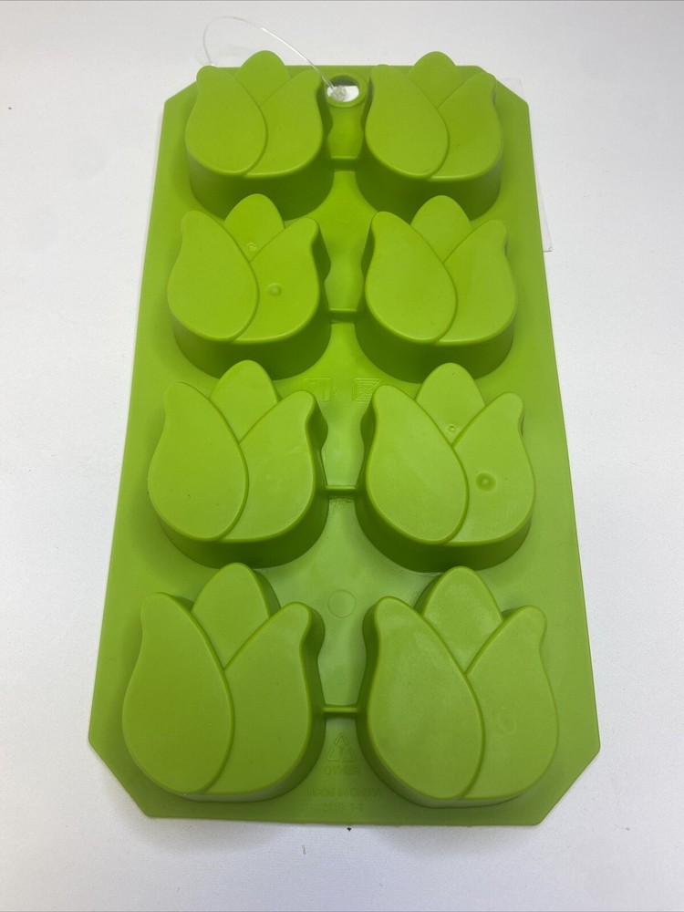 Green Tulip Shape Ice Cube Mold