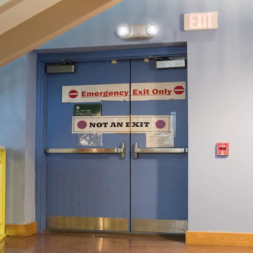 12 pack LED Emergency Light White, Exit Sign Light Adjustable Dual Head Battery