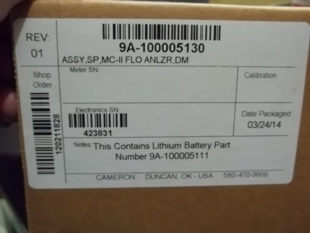 NIB CAMERON 9A-100005130 MC-II FLOW ANALYZER TOTALIZER (422)