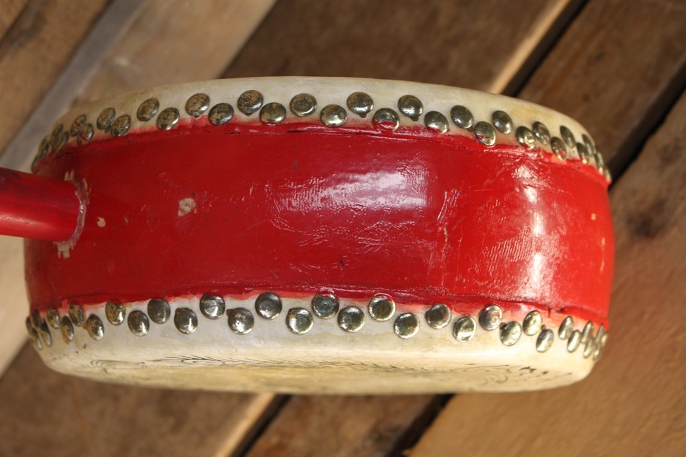 Vintage Two Sided Hand Drum, Dragons #R3735