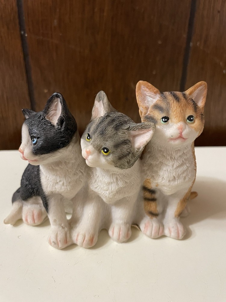 Three Ceramic Cats  Attached