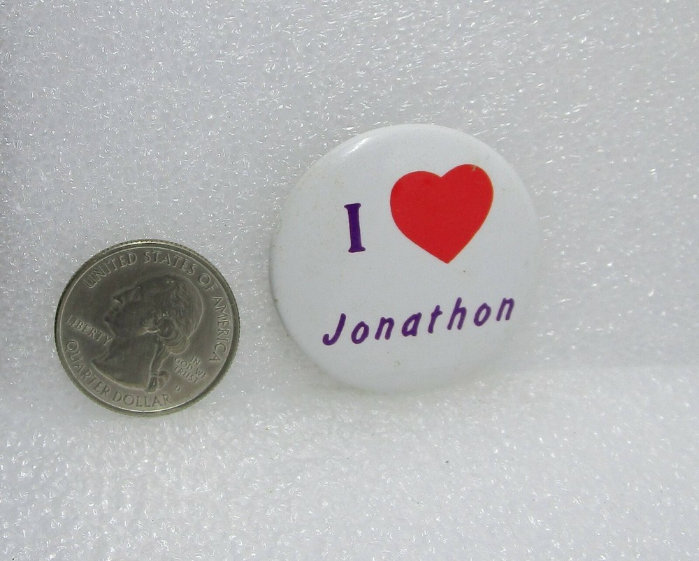 I Love Jonathon Button Pin