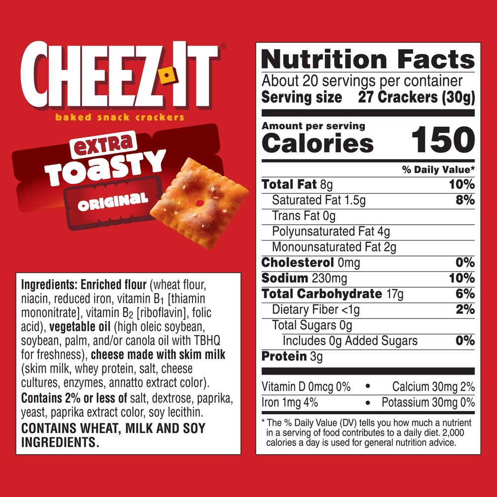 Extra Toasty Cheese Crackers Baked Snack