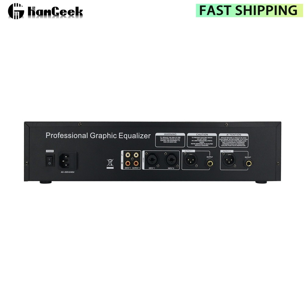 Graphic Equalizer Audio Processor Two 31-Band Spectrum Display For Home Stage