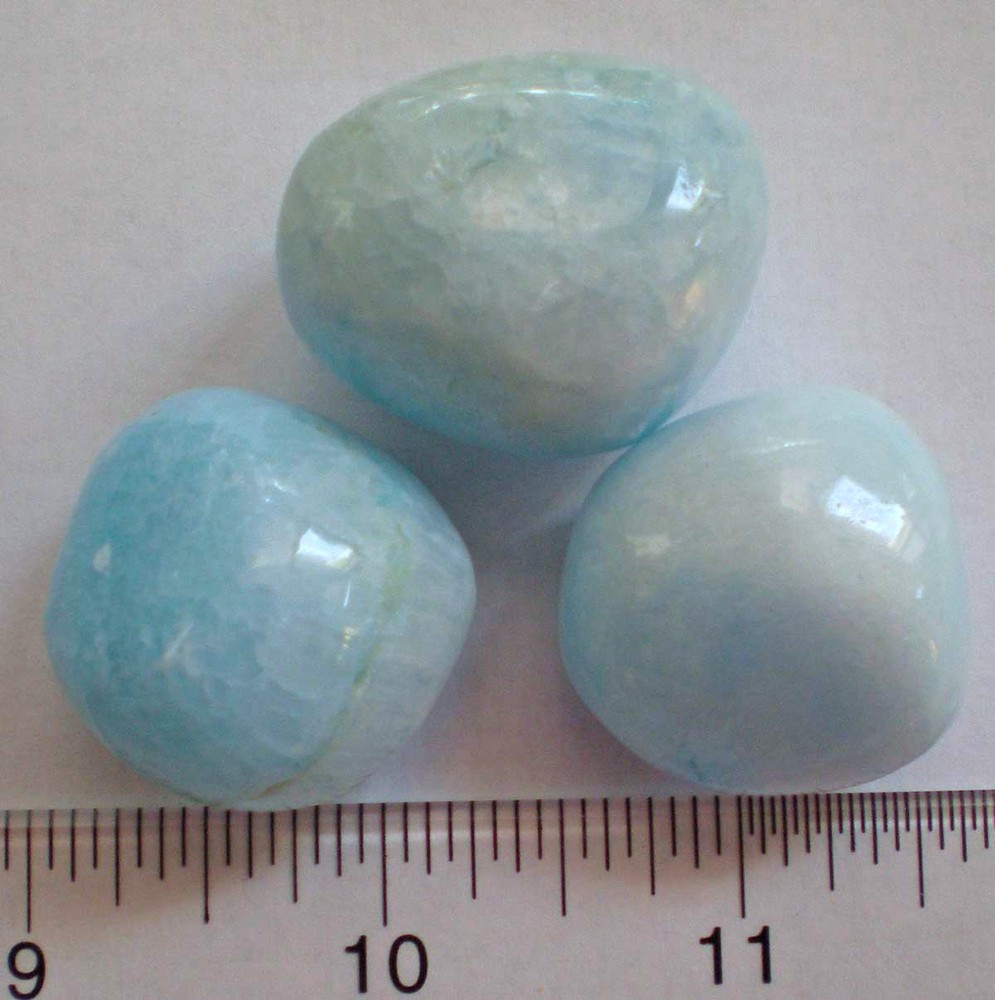 Blue Aragonite - 3 Tumbled Stones rt522g