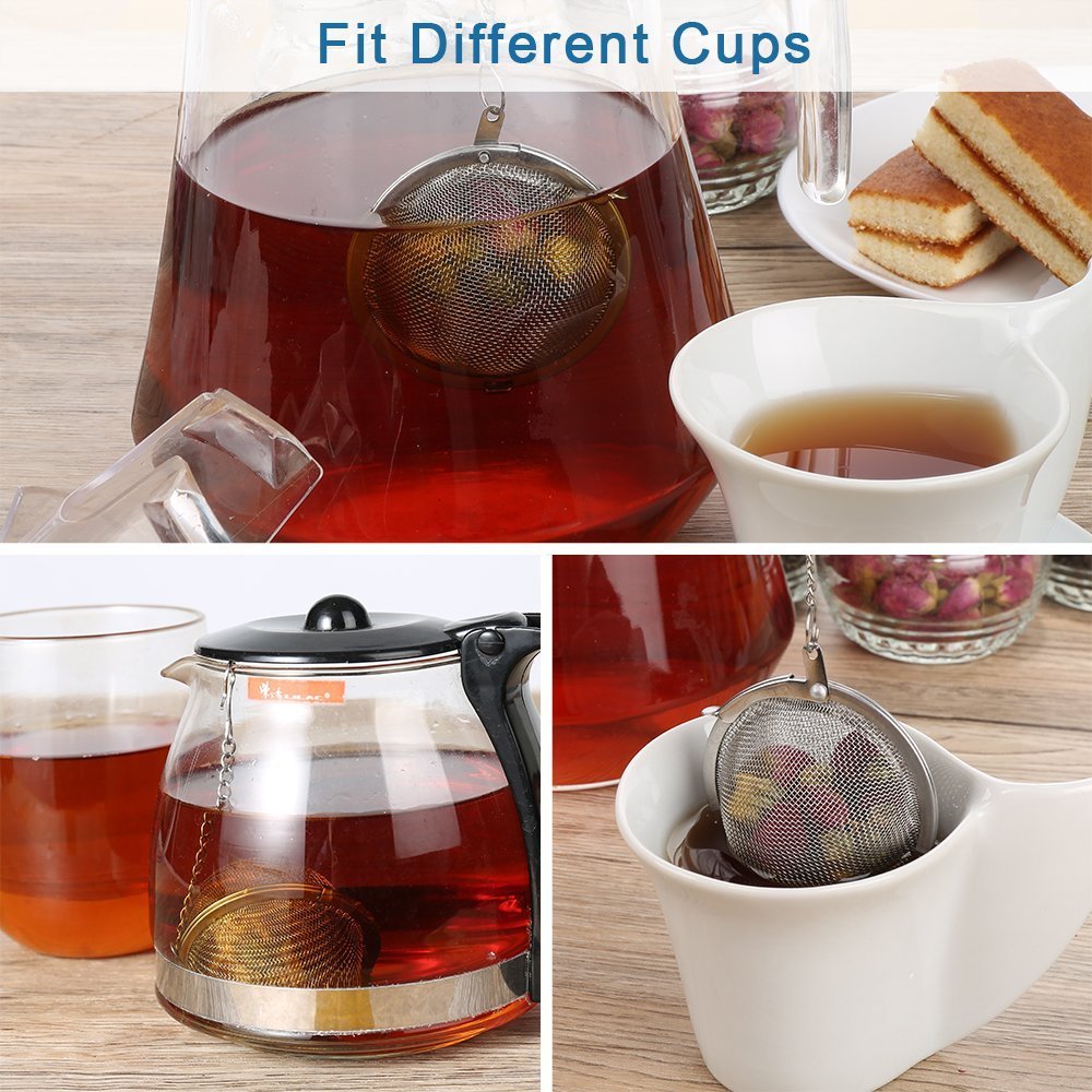 Stainless Steel Tea Infuser Ball - Mesh Loose Leaf Herb Strainer, Secure Locking