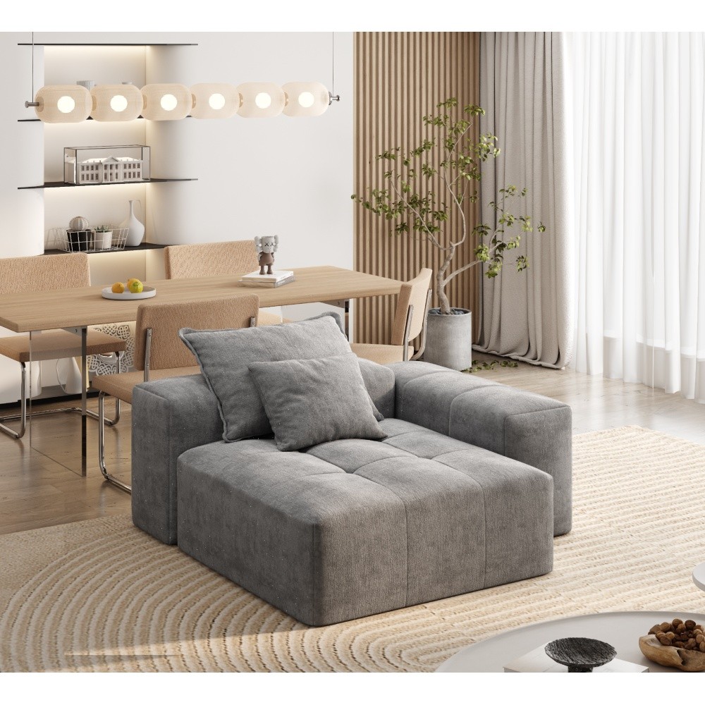 Modular Sectional Sofa, Chenille Fabric, No Assembly Required