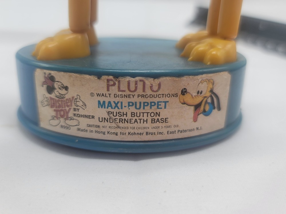 Vintage 1975 Pluto Maxi Push Up Puppet Disney