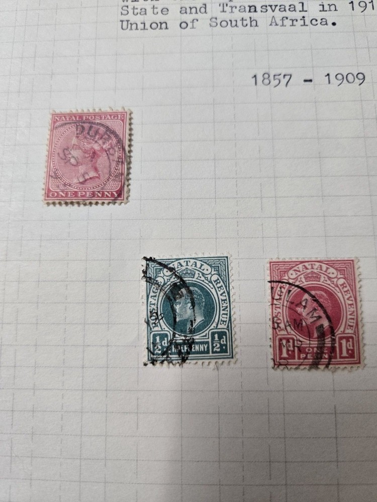 Lot of 3 Natal Stamps Hinged