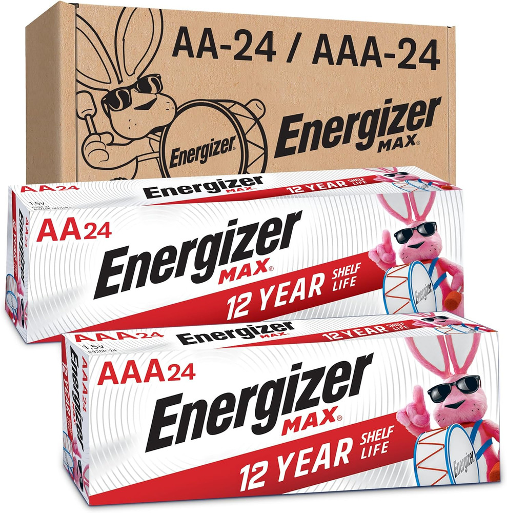 Energizer AA/AAA Batteries Combo Pack, 48 Count - 24 Max AA & 24 Max AAA