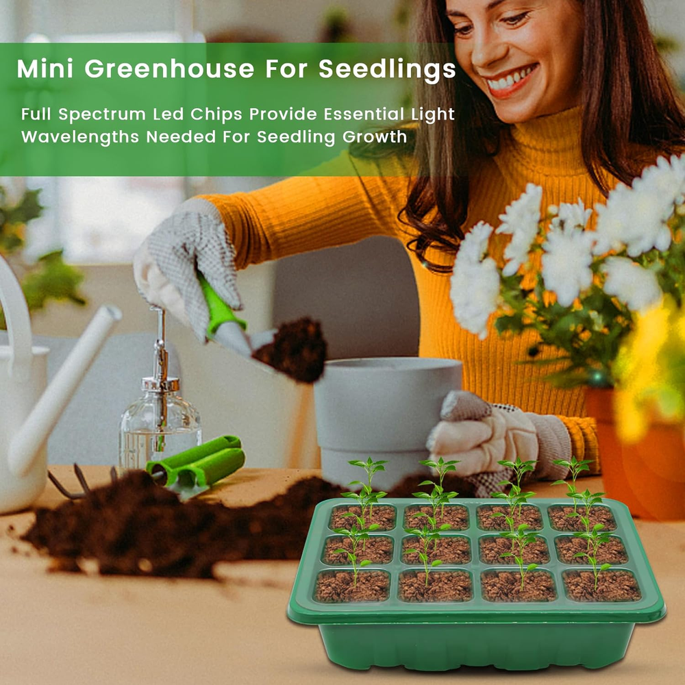 Seed Starter Tray, 5PCS Seed Starter Kit with Humidity Dome, Seedling Starter Tr
