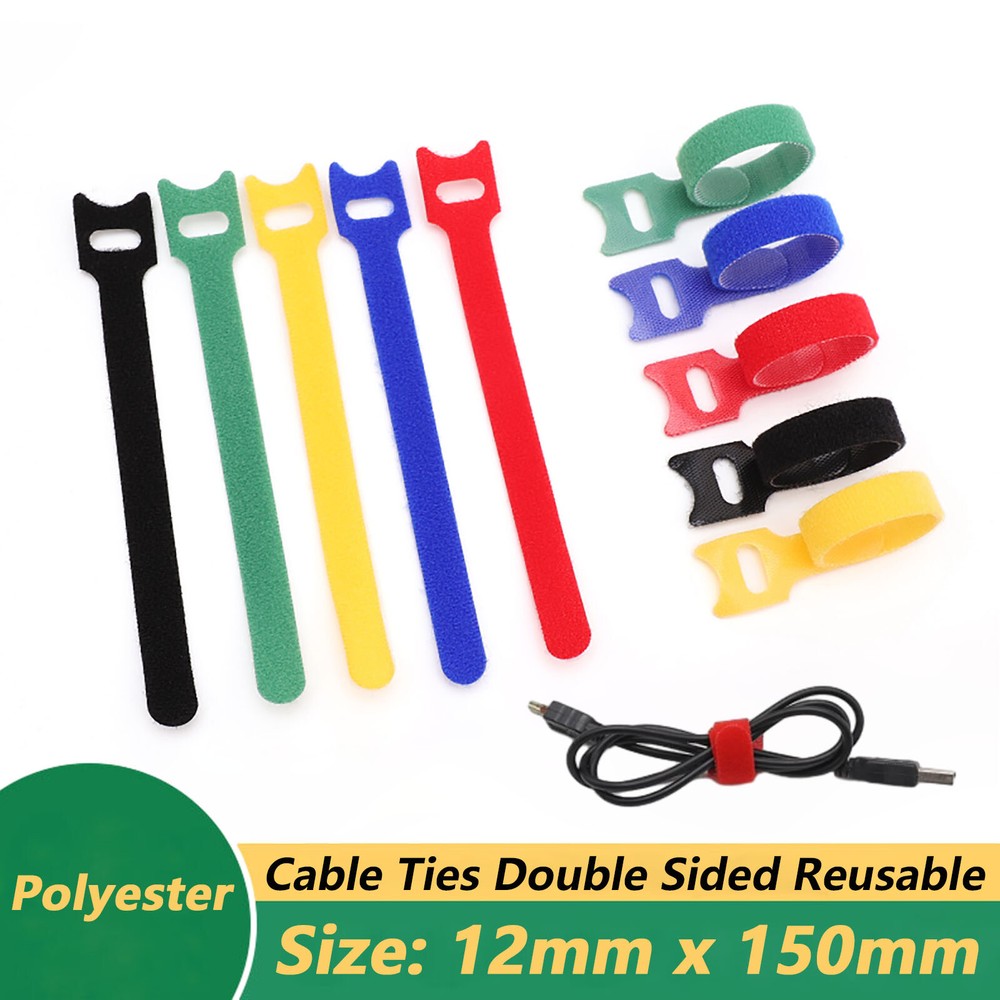 Cable Ties Double Sided Reusable One Wrap Strap Ties Color Strapping Fastener