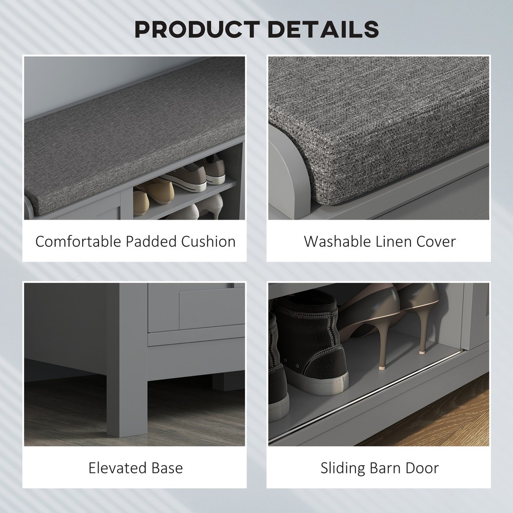 Shoe Storage Ottoman Bench Multi-Functional with Hidden Storage