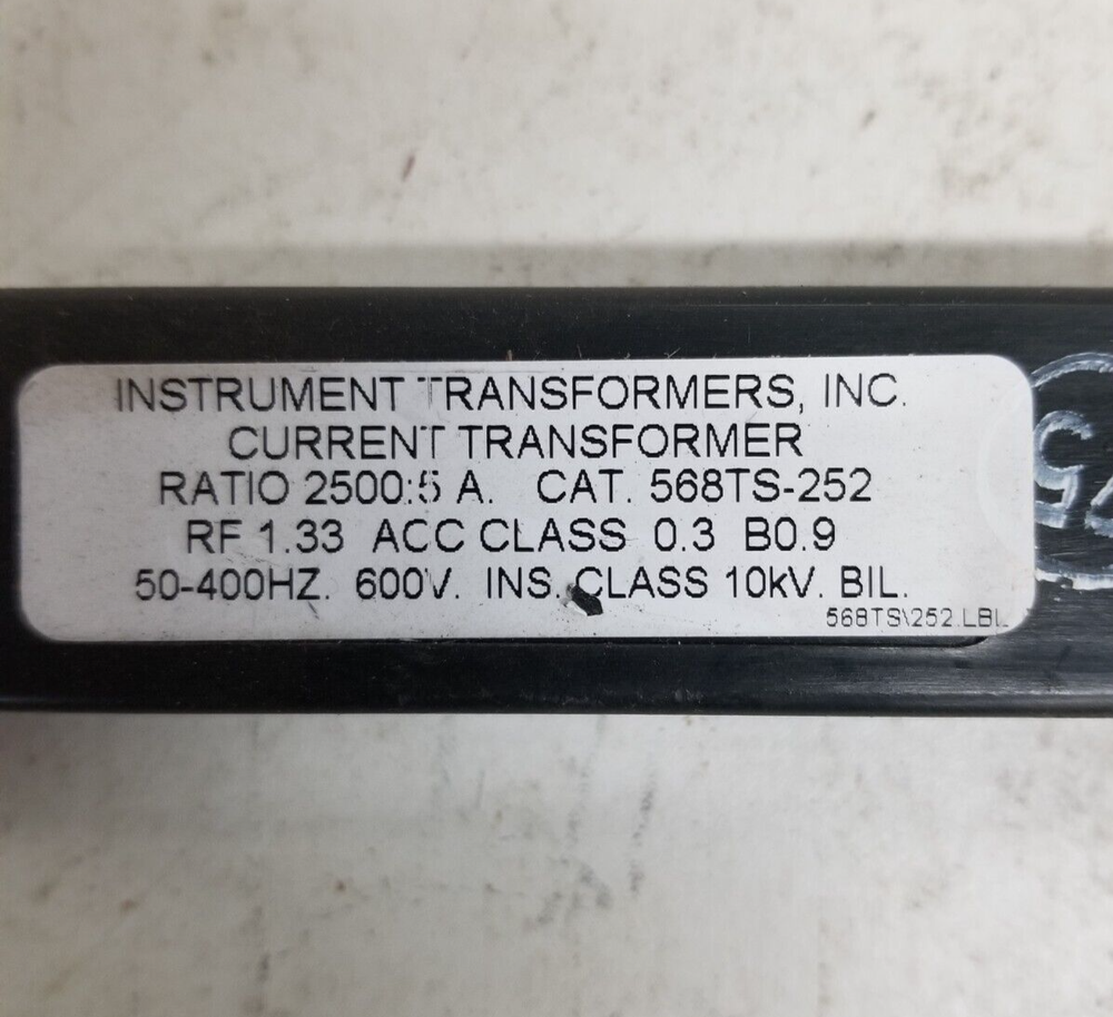 Instrument Transformers Inc. 568TS-252 Current Transformer