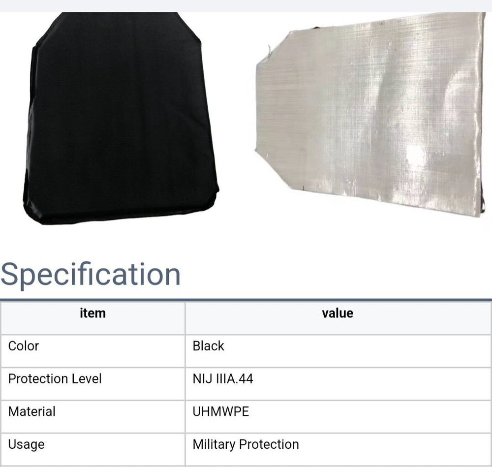 1 BULLETPROOF BACK PACK INSERTS OR VEST INSERT llla