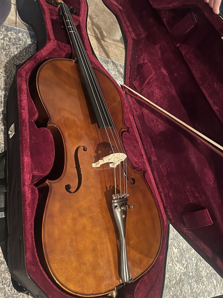 Cecilio 4/4 student Cello w/ Hard & Soft Case, Stand, Bow, extra strings