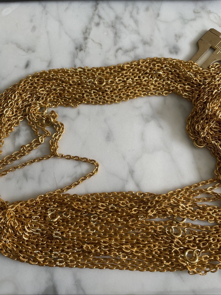 6 VTG Gold Plated 24” Link Chains