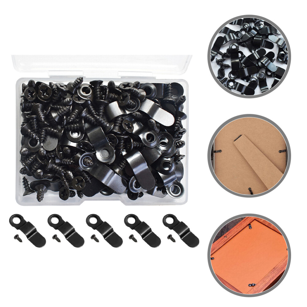 100 Pcs Photo Frame Backing Clips Iron Picture Frame Turn Button Wall Display