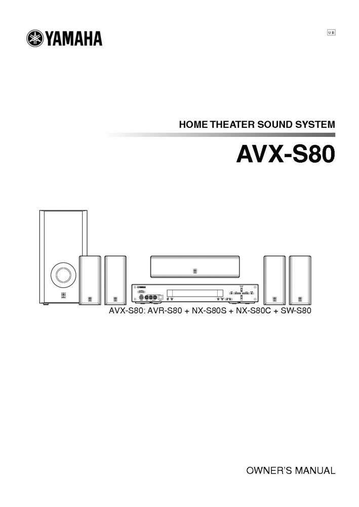 Yamaha AVXS-80 Sound System Owners Manual